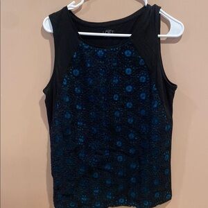 Loft eyelet Black and Blue Women's Top